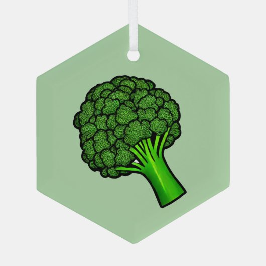 Broccoli Glas Ornament (Achterkant)