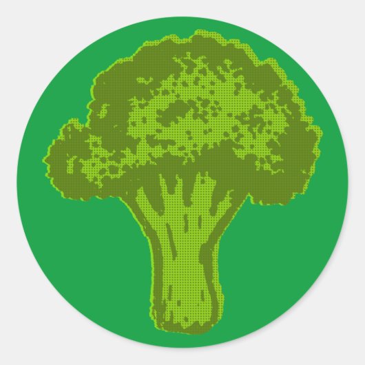 Broccoli Grafisch Ronde Sticker (Voorkant)