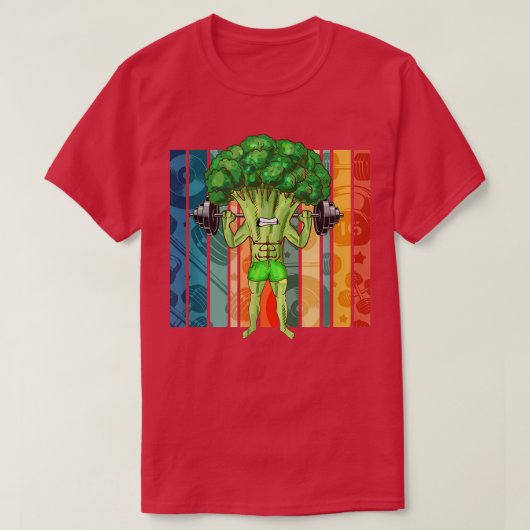 Broccoli Gym Bodybuilding Kraftliften V T-shirt (Design voorkant)