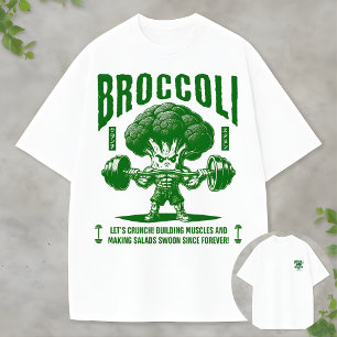 Broccoli Gym Heldhaftig Grappig Spiergroente Ontwe T-shirt