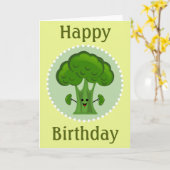 Broccoli Happy Birthday Kaart (Gele Bloem)
