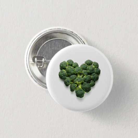 Broccoli-hart Ronde Button 3,2 Cm (Voorkant /achterkant)
