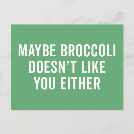 Broccoli houdt niet van je grappige citaat briefkaart (Voorkant)