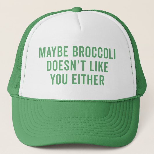 Broccoli houdt niet van je grappige citaat trucker pet (Voorkant)