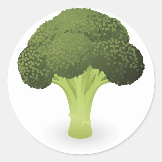 Broccoli illustratie ronde sticker (Voorkant)