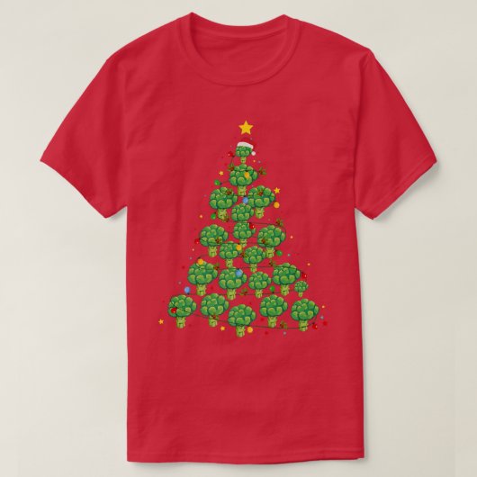 Broccoli kerstboom Funny Broccoli Lover Xmas T-shirt (Design voorkant)