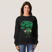 Broccoli Krachttraining Fitnessapparatuur Workout Trui (Voorkant volledig)