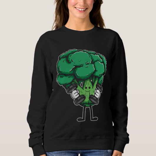 Broccoli Krachttraining Fitnessapparatuur Workout Trui (Voorkant)