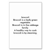Broccoli-leeskaarten voor volwassenen kaart (Achterkant)