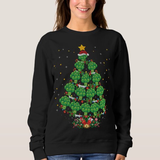Broccoli Lover Xmas Gift Broccoli kerstboom Trui (Voorkant)