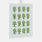Broccoli met verschillende emoties glas ornament (Voorkant Rechts)