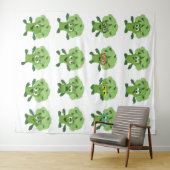 Broccoli met verschillende emoties wandkleed (In Situ (horizontaal))
