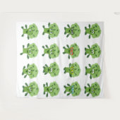 Broccoli met verschillende emoties wandkleed (Voorkant (horizontaal))