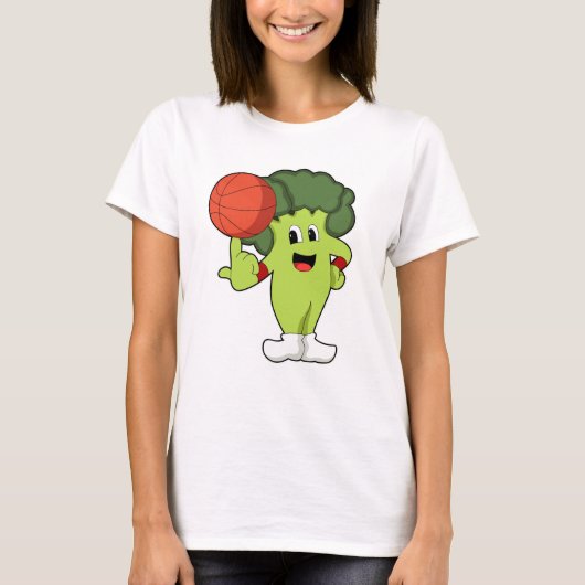 Broccoli op Basketball Sports T-shirt (Voorkant)