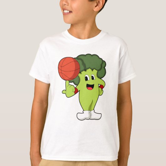 Broccoli op Basketball Sports T-shirt (Voorkant)
