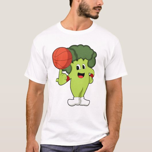 Broccoli op Basketball Sports T-shirt (Voorkant)