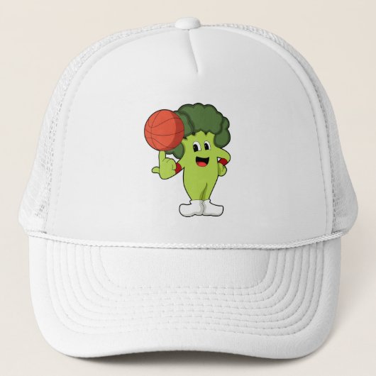 Broccoli op Basketball Sports Trucker Pet (Voorkant)