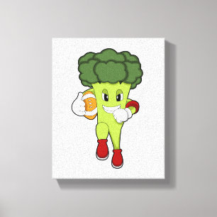 Broccoli op Football Sport Canvas Afdruk