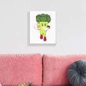 Broccoli op Football Sport Canvas Afdruk (Insitu (Woonkamer))