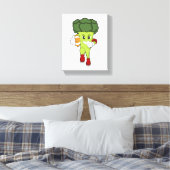 Broccoli op Football Sport Canvas Afdruk (Insitu (Slaapkamer))