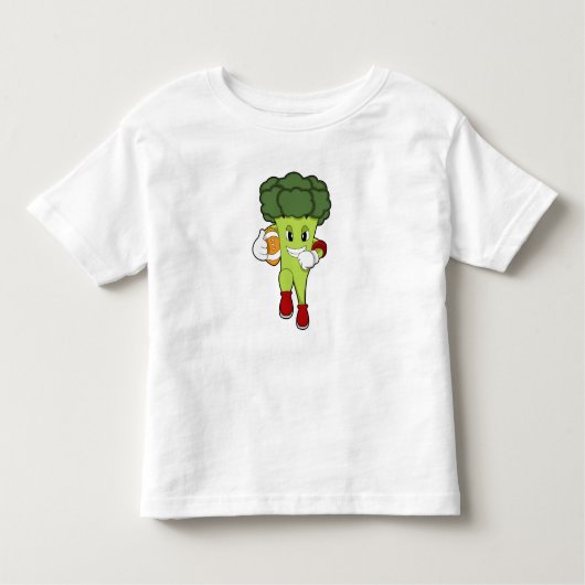 Broccoli op Football Sport Kinder Shirts (Voorkant)