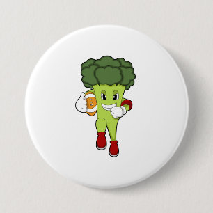Broccoli op Football Sport Ronde Button 7,6 Cm