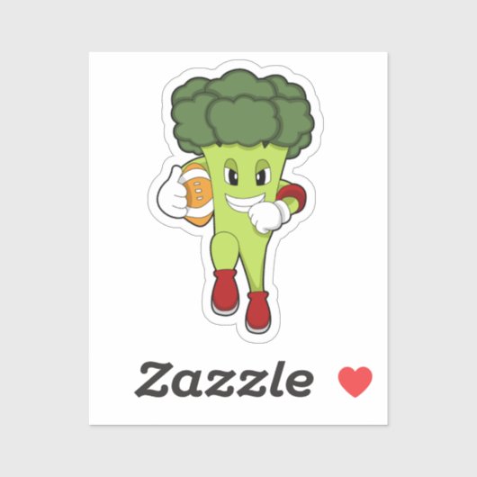 Broccoli op Football Sport Sticker (Vel)