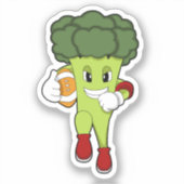 Broccoli op Football Sport Sticker (Voorkant)