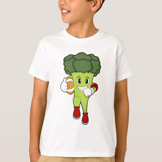 Broccoli op Football Sport T-shirt (Voorkant)