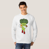 Broccoli op Football Sport T-shirt (Voorkant volledig)