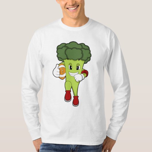 Broccoli op Football Sport T-shirt (Voorkant)