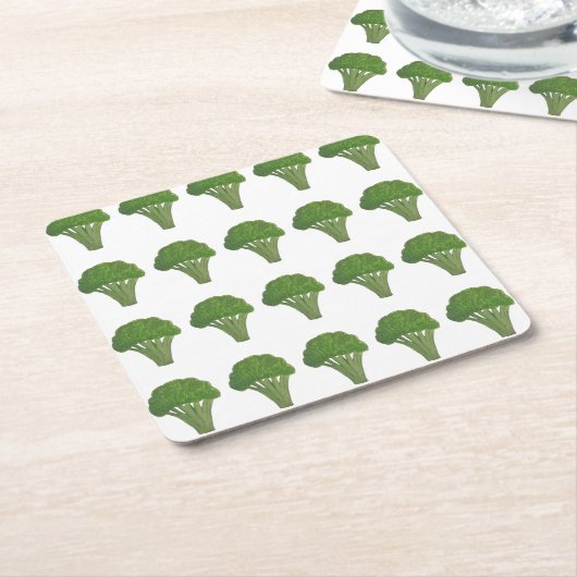 Broccoli papieren onderzetters (Schuin)
