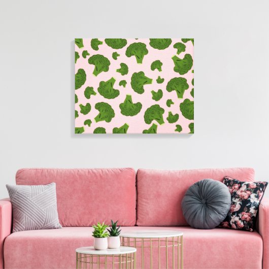 Broccoli Pattern Canvas Afdruk (Insitu (Woonkamer))