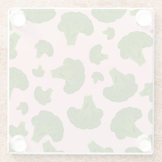 Broccoli Pattern Glazen Onderzetter (Achterkant)