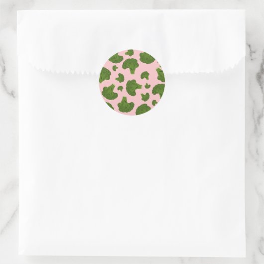 Broccoli Pattern Ronde Sticker (Tas)