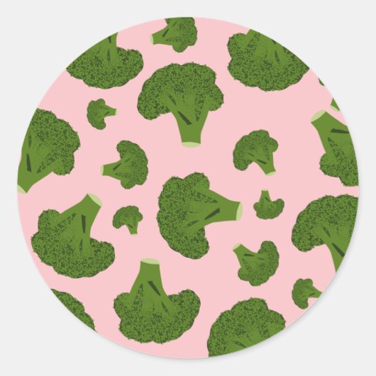 Broccoli Pattern Ronde Sticker (Voorkant)
