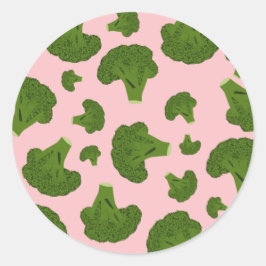 Broccoli Pattern Ronde Sticker