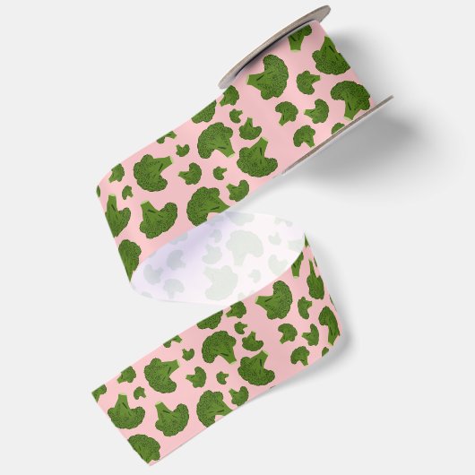 Broccoli Pattern Satijnen Lint (Achterkant)