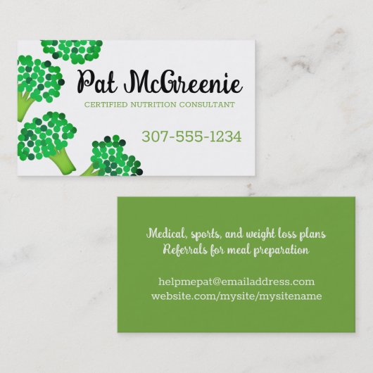 Broccoli Plantaardige Gezonde Eetkamer Tuinieren B Visitekaartje (Voorkant / Achterkant)