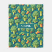 Broccoli Retro Kleurrijk Gepersonaliseerd Patroon Fleece Deken (Voorkant)
