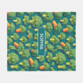 Broccoli Retro Kleurrijk Gepersonaliseerd Patroon Fleece Deken (Voorkant (Horizontaal))