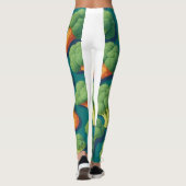 Broccoli Retro Kleurrijk Gepersonaliseerd Patroon Leggings (Achterkant)