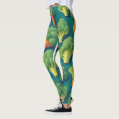Broccoli Retro Kleurrijk Gepersonaliseerd Patroon Leggings (Links)