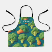 Broccoli Retro Kleurrijk Gepersonaliseerd Patroon Schort (Voorkant)