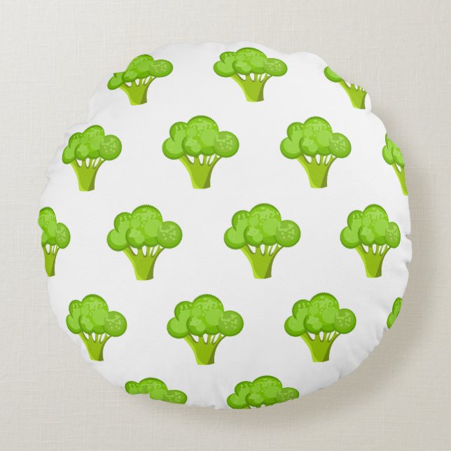 Broccoli Rond Kussen (Voorkant)