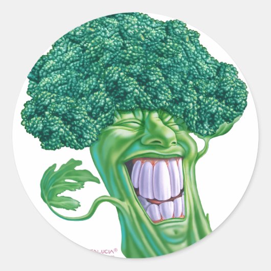 broccoli ronde sticker (Voorkant)