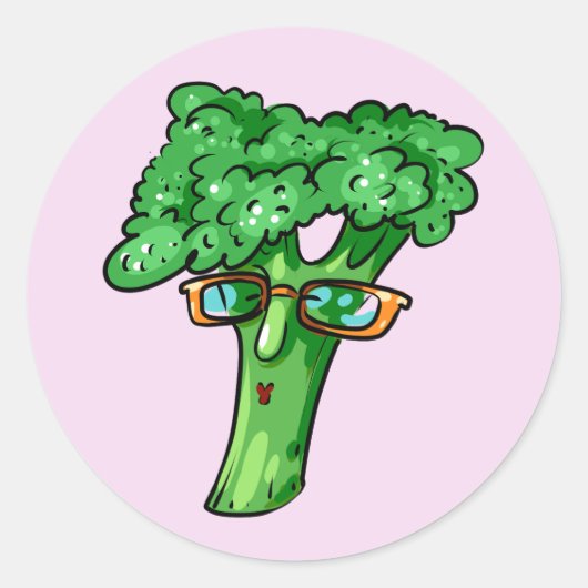 Broccoli Ronde Sticker (Voorkant)