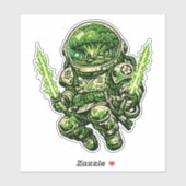 Broccoli Space Bushido — Oude Kosmische Bewaker Sticker (Vel)