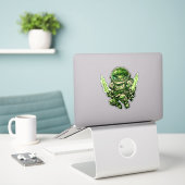 Broccoli Space Bushido — Oude Kosmische Bewaker Sticker (Laptop op bureau)