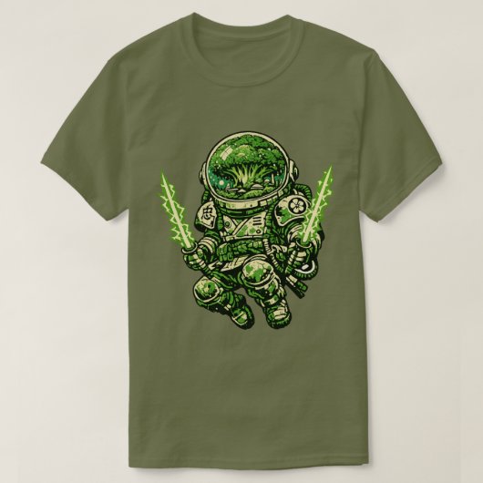 Broccoli Space Bushido — Oude Kosmische Bewaker  T-shirt (Design voorkant)